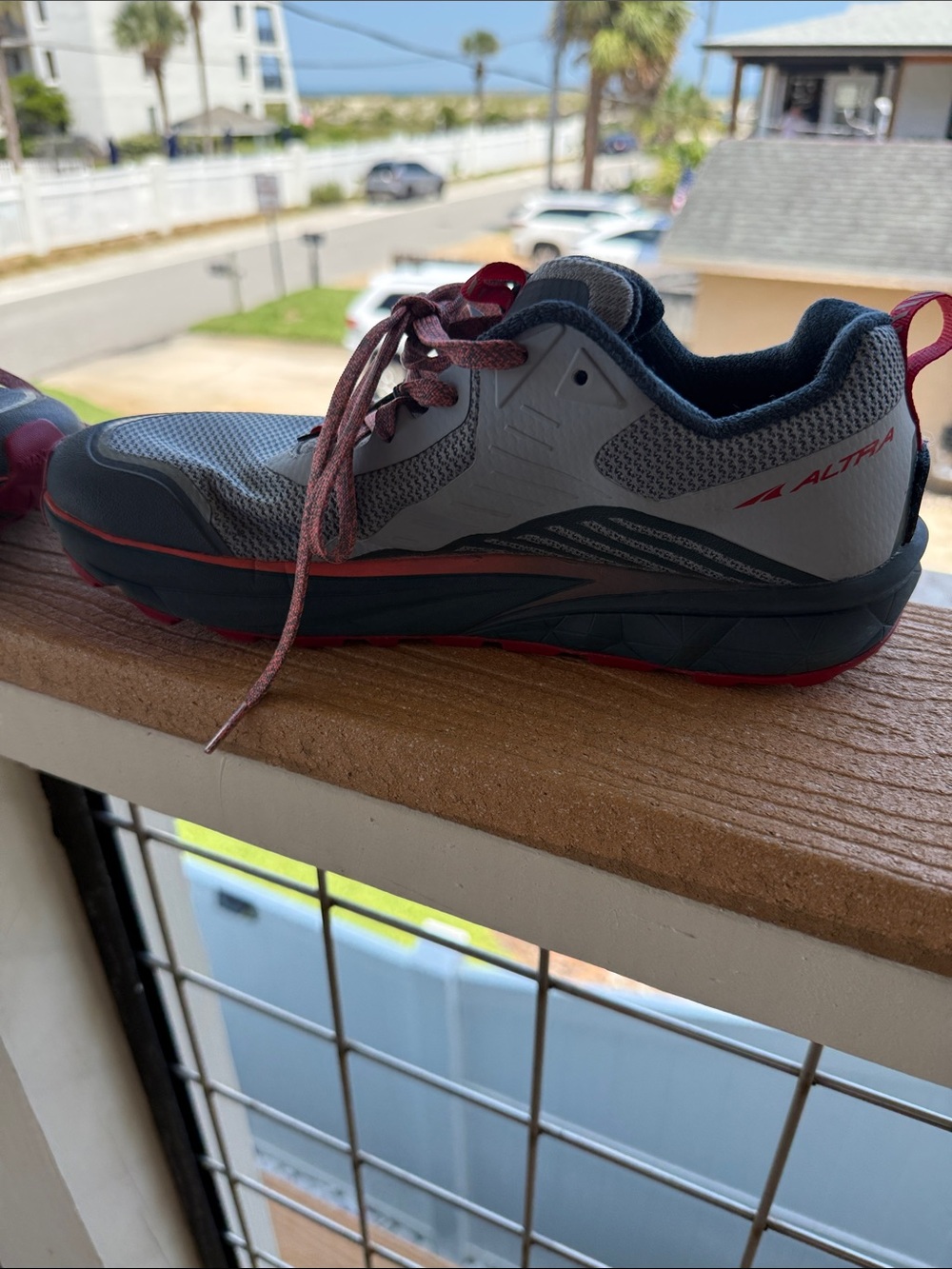 Altra Gray and Red Women's Trail Running Shoes - Picture 8 of 14